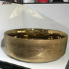 Above Counter Round Luxury Golden Artistic Bathroom Basin Wash Sink