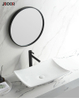 China Factory Wholesale Creative Shape White Bathroom Deck Mounted Porcelain Basin Ceramic Basin