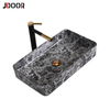 Hot Sale Rectangular Marbling Surface Ceramic Elegant Art Sink Bathroom Wash Sink Basin